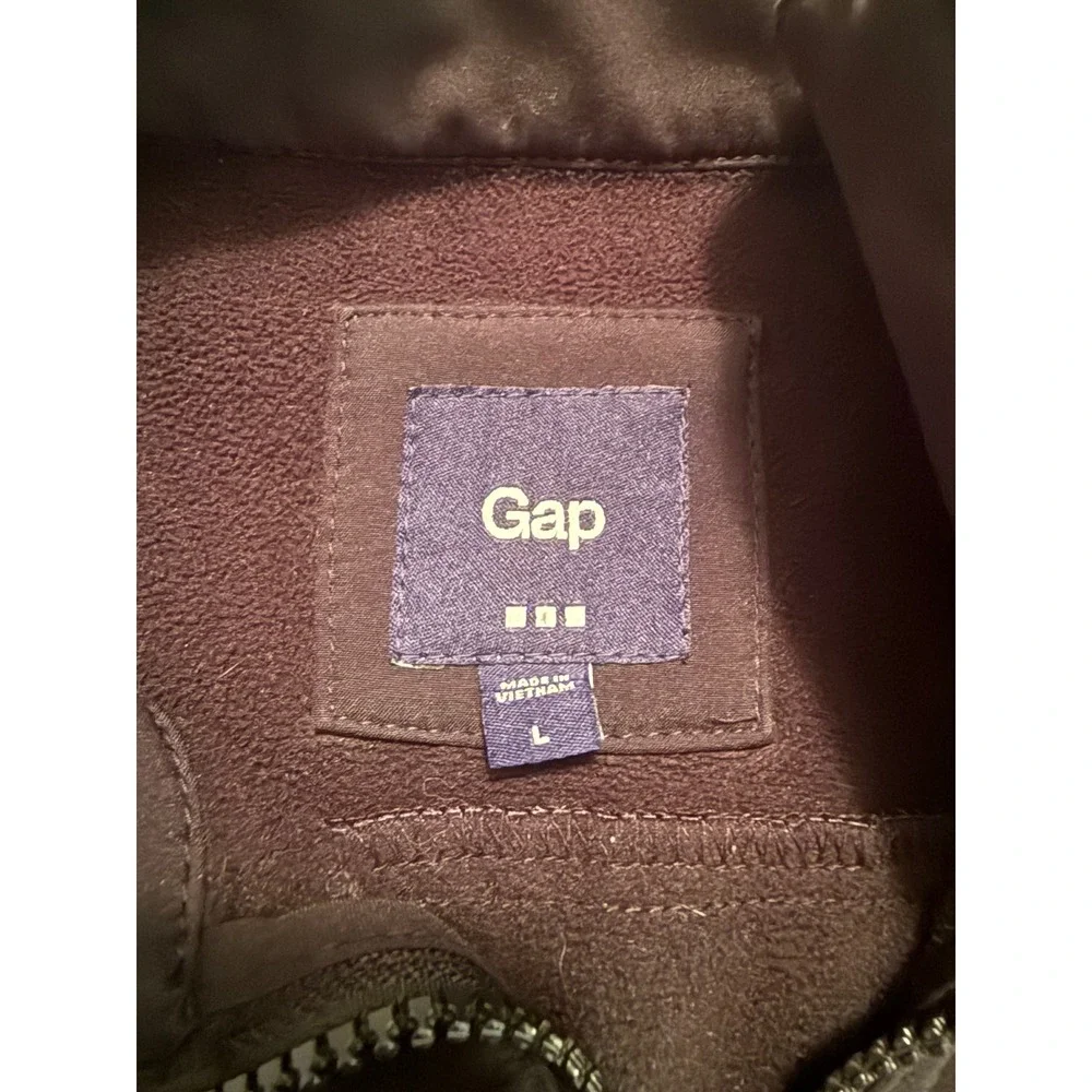 Gap Mens Softshell Jacket Black Grey Full Zip Fleece Lined Colorblock‎ Large